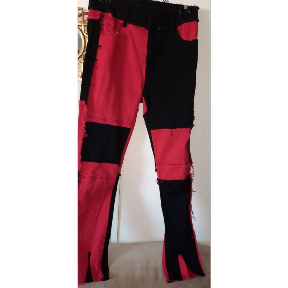 Colorblock Straight Leg Jeans